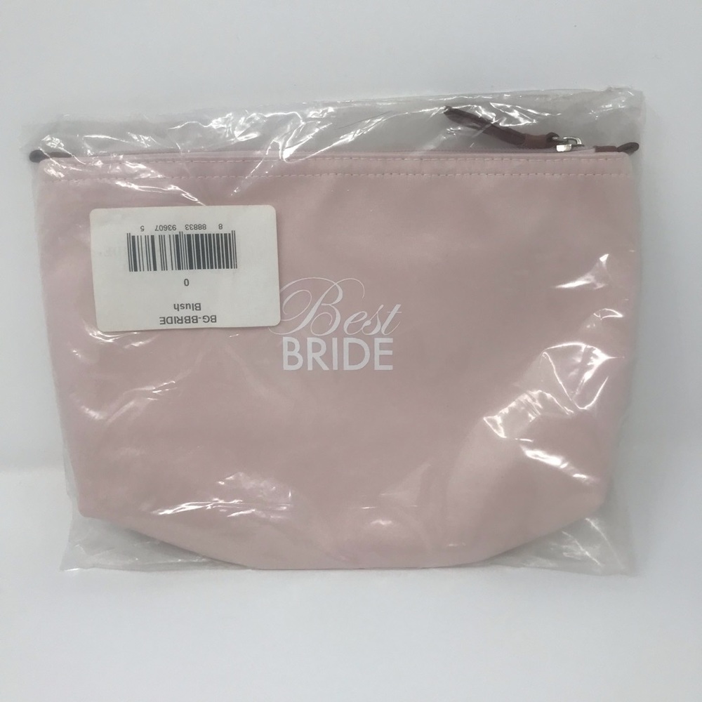 NEW! “Best Bride” Satin Cosmetics Bag (Blush)